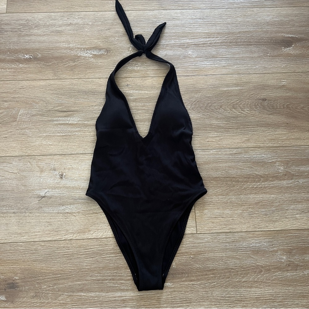 Aerie Ribbed Deep Plunge Bathingsuit Small